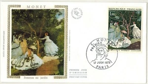 1972-FDC Seidenumschlag 1. Tag**C.Monet-Art-Gemälde-Briefmarke-Yt.1703 - Bild 1 von 1