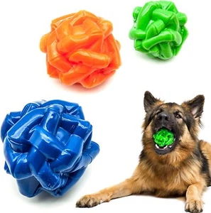 10cm LARGE Solid Core Rubber Dog Ball Virtually Indestructible Strong Tough Lot - Picture 1 of 7
