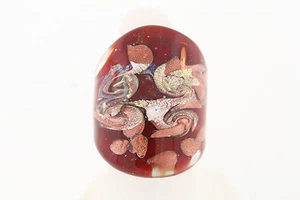 NWOT Venetiaurum Venetian Glass Murano Red Silver & Copper Glass Ring - Picture 1 of 3