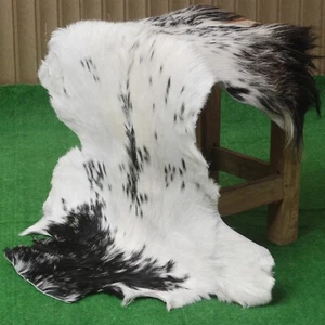 Handmade Gray & White Goat Hide Rug – Premium Natural Decor, Unique Patterns - Picture 1 of 9