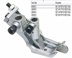 GR367-10 (3/8) Presser Foot Set w/ Spring Edge Guide Durkopp Adler 367,467&767 - Picture 1 of 1