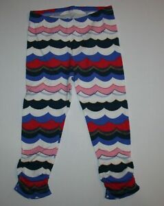 New Gymboree Baby Girls 12-18m Leggings Wave Print White Blue Pink Soft Knit
