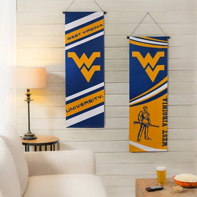 West Virginia Mountaineers NCAA 46" x 5" Indoor Decorative Double Sided Banner - Image 1 of 2