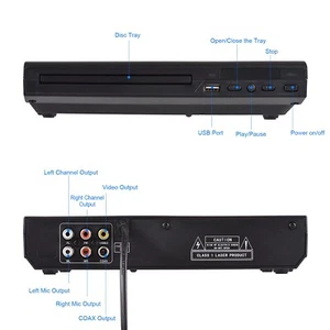 Portable Home DVD Player With Remote Control For Big Screen Visual Effect - Picture 1 of 8