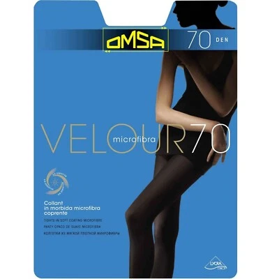 Tignts sólidos de microfibra opaca Omsa Velour com shorts para clima frio 70 Den - Imagem 1 de 4