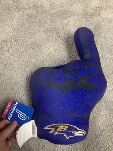 Baltimore Ravens NFL Plush Foam Finger Plushlete Man cave Pillow New With Tags Cover
