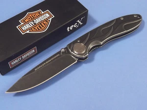 HARLEY-DAVIDSON 52114 Case Tec X Black Stonewash framelock knife 4 1/2" closed - Picture 1 of 5