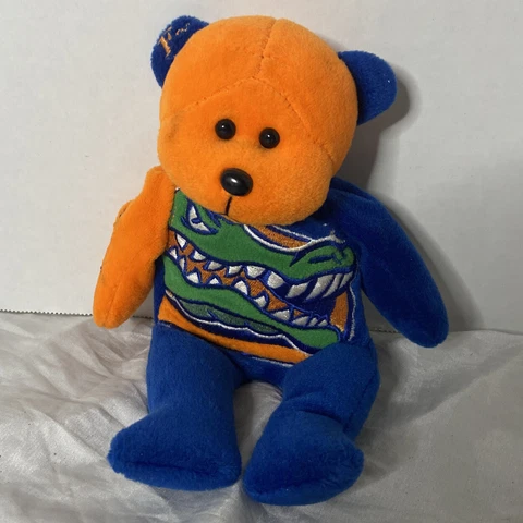 Vintage University Of Florida Gators Plush Orange Blue Beanbag Bear Embroidered Cover