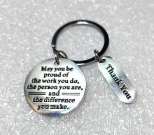 Thank You Silver Keychain coworker employee appreciation - Picture 1 of 2