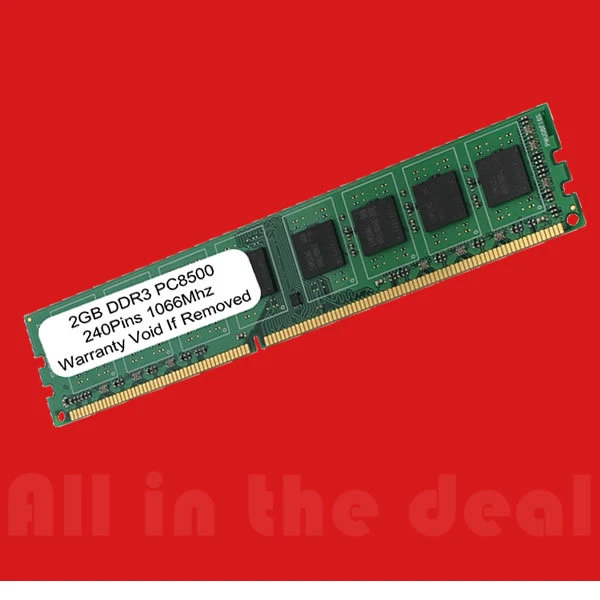 2GB DIMM DDR3 Desktop PC3-8500 8500 1066MHz 1066 240-pin Ram Memory - Image 1 of 1