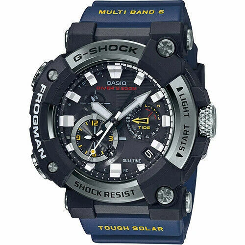 Casio Watch G-SHOCK GWF-A1000-1A2JF Frogman 53 mm Carbon Stainless Steel Case Dark Blue Resin Strap Men's Wristwatch