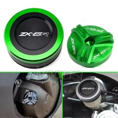 Крышка масляная крышка резервуара для передней тормозной жидкости с ЧПУ для Kawasaki ZX6R ZX-10R 1998-2024 - Изображение 1 из 4