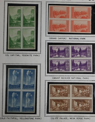 USA Scott # 756-765 Blocks of 4 VF OG Hinged Stamps National Parks Cat $62 - Image 1 of 2