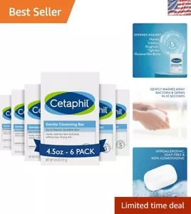 Gentle Cleansing Bar 6 Pack For Sensitive Skin - Soft, Non-Drying 4.5 oz Each - Picture 1 of 8
