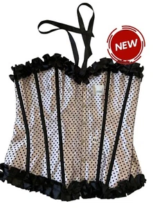 Korsett Damen Größe XL rosa Tupfen schwarz neu ohne Etikett (10H-24) - Bild 1 von 6