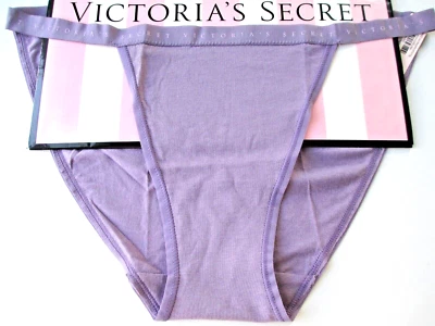 Braguita de bikini Victoria's Secret de algodón con cuerdas VS púrpura ciruela congelada S PEQUEÑA NUEVA CON ETIQUETAS Foto 1 de 4
