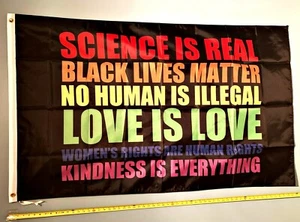 SCIENCE IS REAL FLAG *FREE SHIP USA SELLER!* LGBTQ Gay Lives Matter Sign 3x5' - Picture 1 of 1
