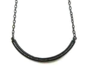 New Adornia 925 Sterling Silver 0.30 ct Diamond Curved Bar Cable Chain Necklace - Picture 1 of 5
