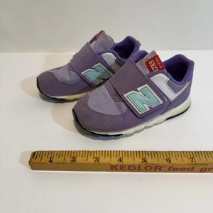 New Balance 574 New-B Hook Loop Toddlers Size 8 Shoes Violet VGUC ** - Picture 1 of 9