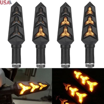 4X Luz intermitente indicador de señal de giro LED ámbar para motocicleta para Harley Honda BMW Foto 1 de 4