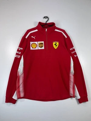 Puma Ferrari Scuderia F1 Team Pullover Half Zip Sweatshirt Red Size L - Image 1 of 4