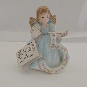 Josef Originals Age 5 Birthday Girl Figurine – ABC Book – Blue – Vintage Japan - Picture 1 of 7
