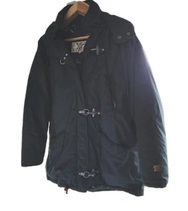 Vintage Triple Fat Goose Down Hooded Insulated Jacket Size Large 90s Puffer  - Picture 1 of 12