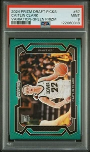 2024 PANINI PRIZM DRAFT PICKS VAR-GREEN PRIZM #57 CAITLIN CLARK PSA 9 - Picture 1 of 2