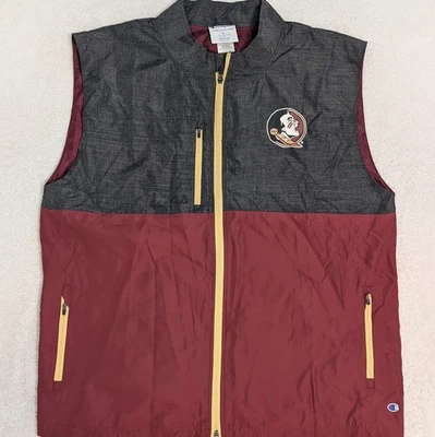 NEW Florida State Seminoles Mens XL Champion Windbreaker Vest Red Gray Full Zip - Image 1 of 4