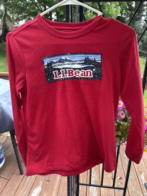 L.L. Bean 男孩中号 10 - 12 睡衣长袖上衣全新红色 — 第 1/4 张图片