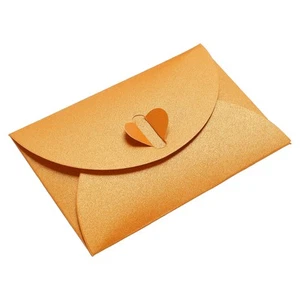 50 Pack Mini Envelopes Heart Clasp Tiny Items Storage Present Card Holder Orange - Picture 1 of 6