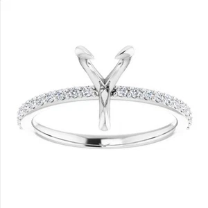 Anillo semi montaje corazón plata esterlina 925 maciza 8x8 mm, sin piedra hágalo usted mismo - Imagen 1 de 4