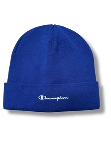 Champion Blue Beanie Hat Made in Italy One Size Embroidered Logo - Picture 1 of 6