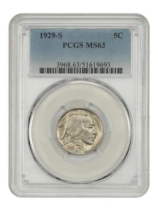1929-S 5C PCGS MS63 - Buffalo Nickel - Picture 1 of 4