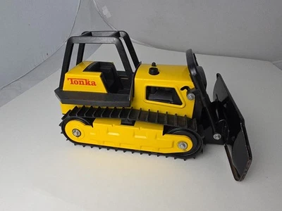 Tonka. Vintage 1980's Yellow Steel Bulldozer  13" Model #51054 - Image 1 of 4