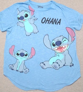 Disney Lilo & Stitch Shirt Youth Girls XXL 19 Blue Ohana Short Sleeve Blue - Picture 1 of 6