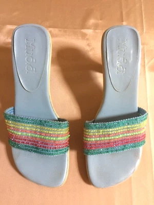 SANDALIAS TACONES PLATAFORMA CON CUENTAS MUDD VINTAGE AÑOS 90 TALLA 8 Foto 1 de 4