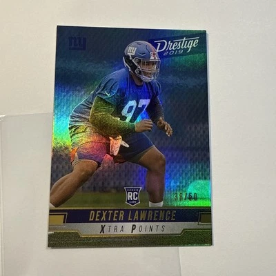 2019 Panini Prestige Dexter Lawrence #/50 Xtra Points Gold #210 Rookie RC Giants - Image 1 of 2