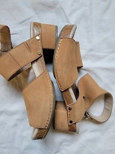 Dansko Minka Größe 7,5 EU38 Nubukleder Knöchelriemen Holz Blockabsatz Sandalen - Bild 1 von 15