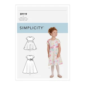 Simplicity Schnitt Nr 9119.A Kinderkleid in zwei Längen Gr. 98 - 140 - Bild 1 von 3