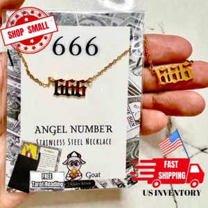 666 Angel Number Necklace Stainless Steel Knowledge Amulet Men Woman Gift Ideas - Picture 1 of 6