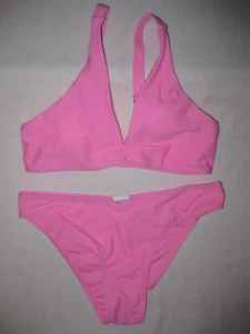 Shein girls 11-12yrs 2pc bikini swimsuit twist front bralette pastel pink kawaii - Picture 1 of 2