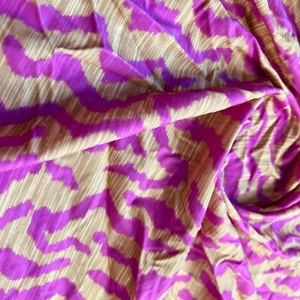 Animal Print Zebra Purple Beige Background Spandex Fabric 60"wide by the Yard - Picture 1 of 5
