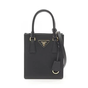 PRADA SAFFIANO LUX 2way shoulder crossbody Hand bag 1BA358NZVF0002 leather Black - Picture 1 of 4
