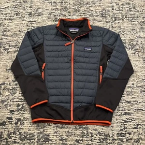 Patagonia Boys Down Hybrid Jacket Kids XL 14 Full Zip Pockets Outdoor Hike Rare - Picture 1 of 17