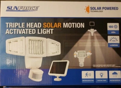 Luz activada por movimiento solar de triple cabezal, 1300 lúmenes Foto 1 de 4