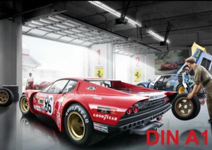 Cult Car Art Ferrari 365 GT4 BB #86 24h Le Mans 1978  ART-PRINT DIN A1 - Picture 1 of 1
