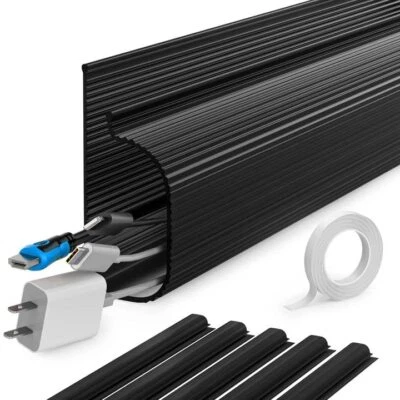 6Pack 94" J Raceway Channels Cord Hider Wire Organizer for Desk Office Kitchen - Image 1 of 4