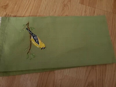 Блюдо полотенце Park Designs зеленый хлопок льняной вышитый желтый птица 19 x 28 дюймов - Изображение 1 из 4