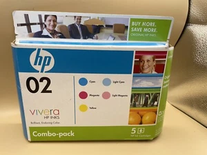 HP 02 Vivera Combo Pack Hp Inchiostro 5 cartucce CC604FN #140 nuovo con scatola colori brillanti - Foto 1 di 8